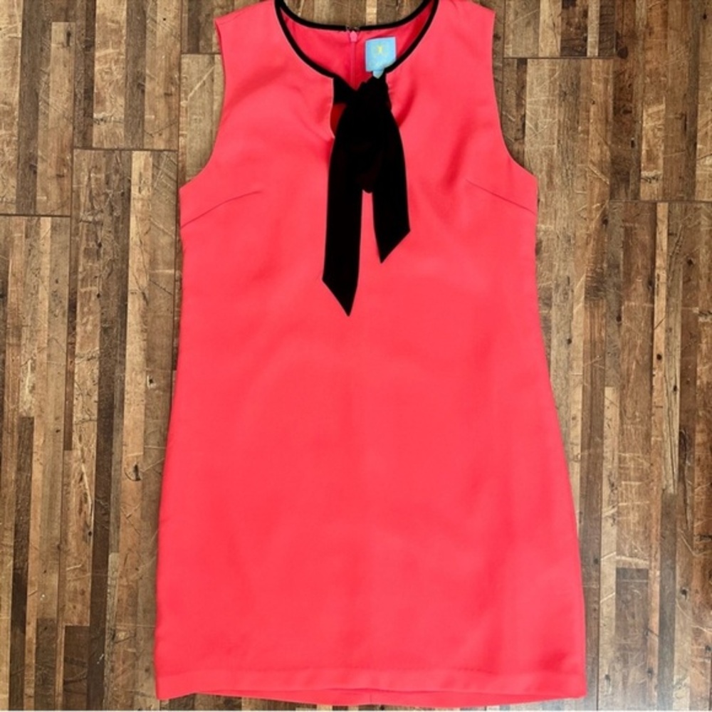CeCe by Cynthia Steffe Tie Front Sleeveless Shift Dress Coral Sz 4